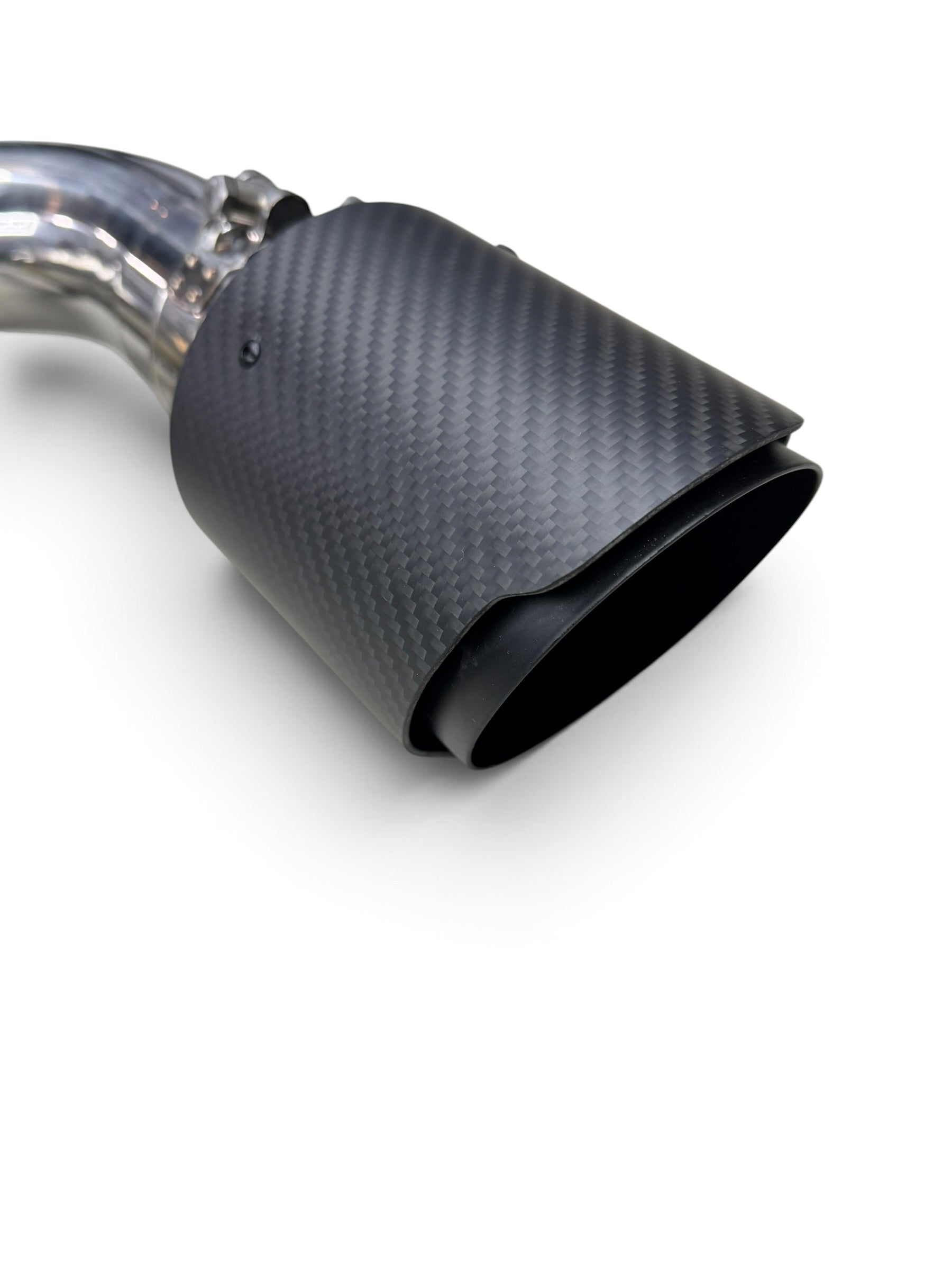 BMW F30/F31/F32 Stainless Steel Connecting & Rear Pipes – Muffler Delete with 4" Carbon Black Tips