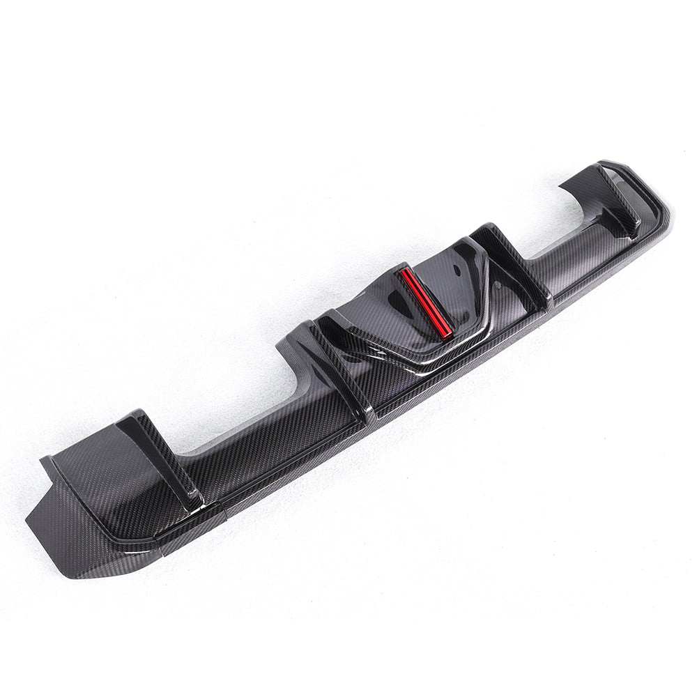 G80 / G82 M3 M4 F1 Style Rear Diffuser with LED — Pre-Preg Dry Carbon