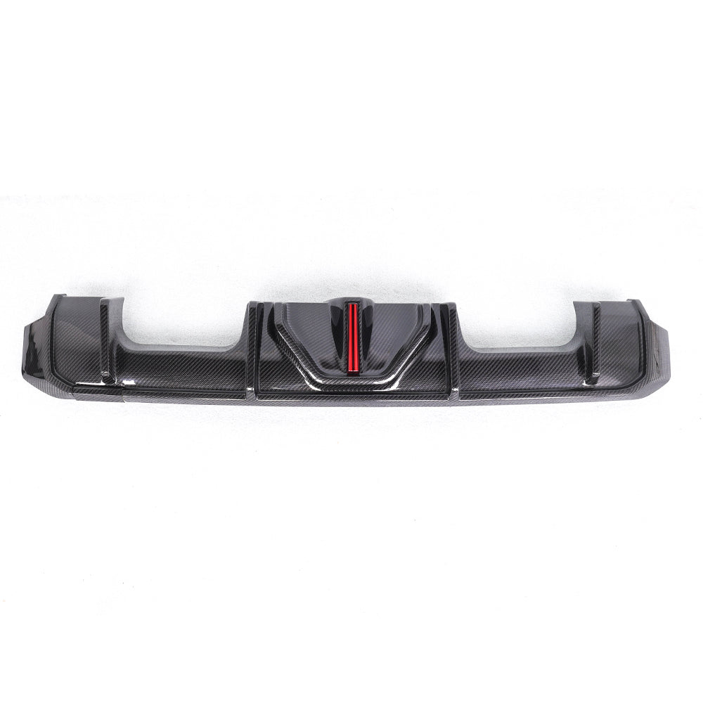 G80 / G82 M3 M4 F1 Style Rear Diffuser with LED — Pre-Preg Dry Carbon