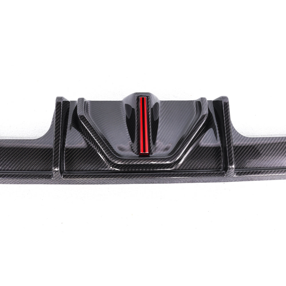 G80 / G82 M3 M4 F1 Style Rear Diffuser with LED — Pre-Preg Dry Carbon