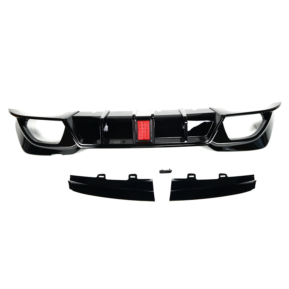 BMW 3 Series G20 M-Tech CP-Style Rear Diffuser with LED – Gloss Black ABS (2019–2022)