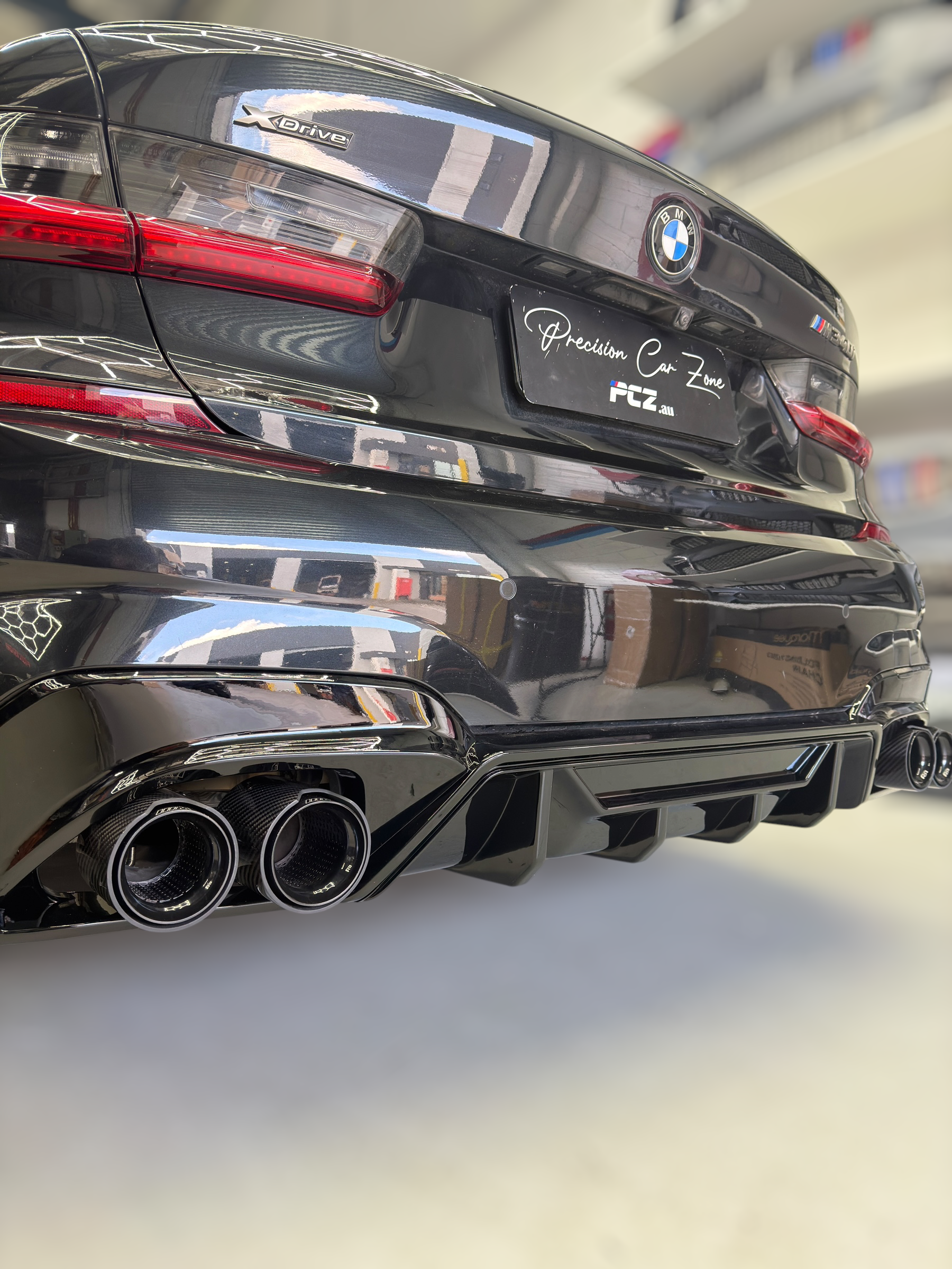 BMW G20 Competition Style Rear Diffuser Gloss Black (2019–2022 M Sport)