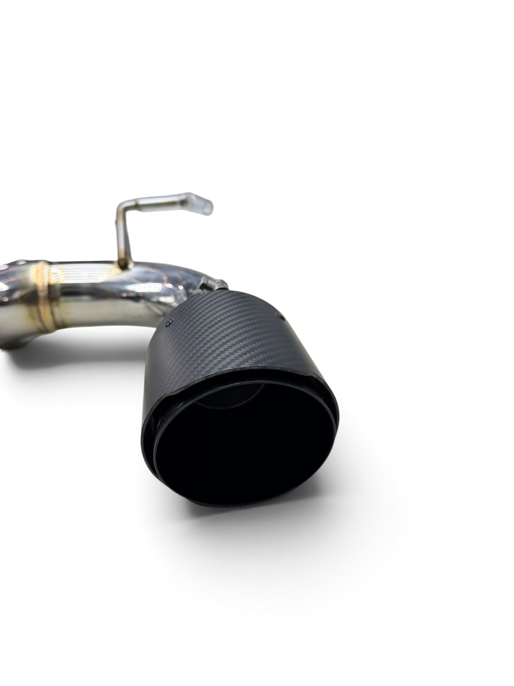 BMW F30/F31/F32 Stainless Steel Connecting & Rear Pipes – Muffler Delete with 4" Carbon Black Tips