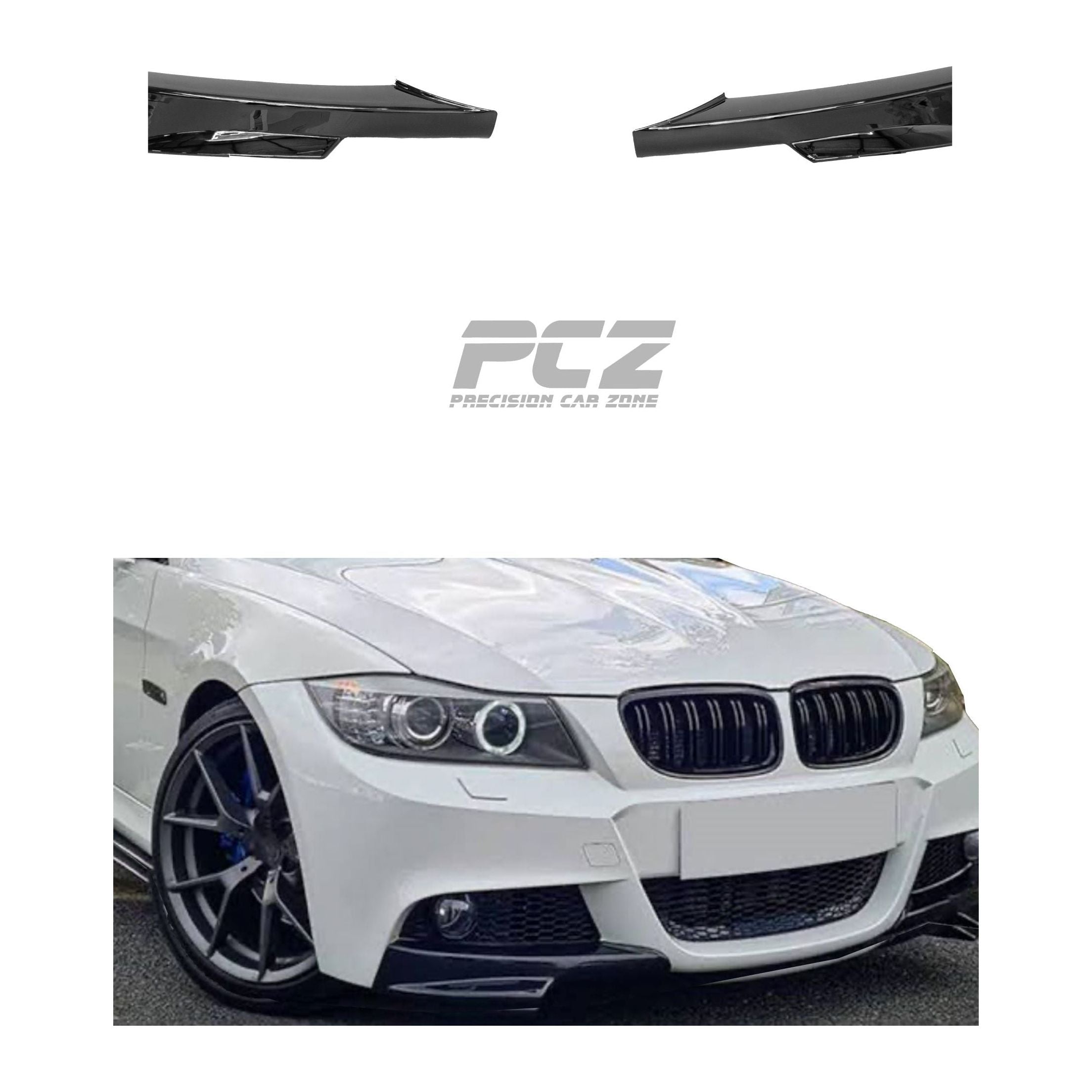 BMW E90 LCI 2009-11 M-Tech Front Bumper Splitter Glossy Black