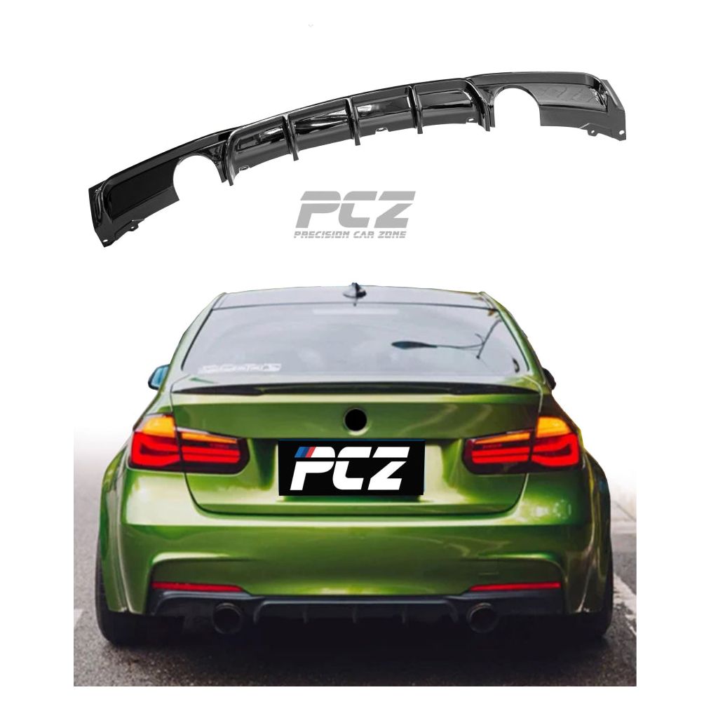F30 M-Performance Style Diffuser Dual Exhaust Glossy Black 0-0