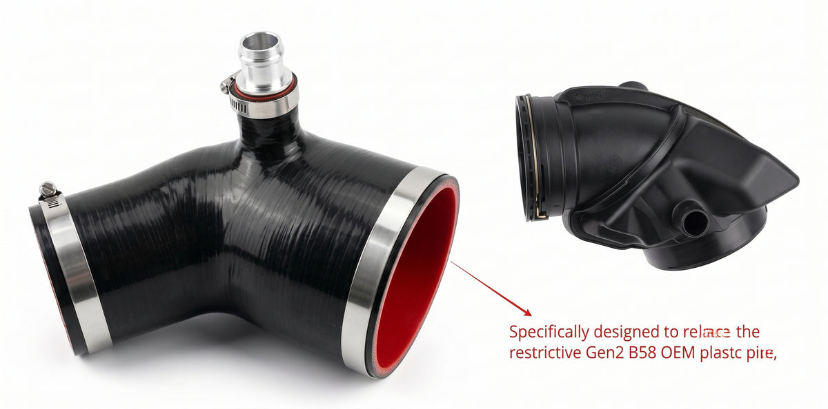 PCZ Performance 4" Aluminum Cold Air Intake System & Turbo Inlet Pipe Kit – BMW B58 (G20 M340i / G42 M240i)