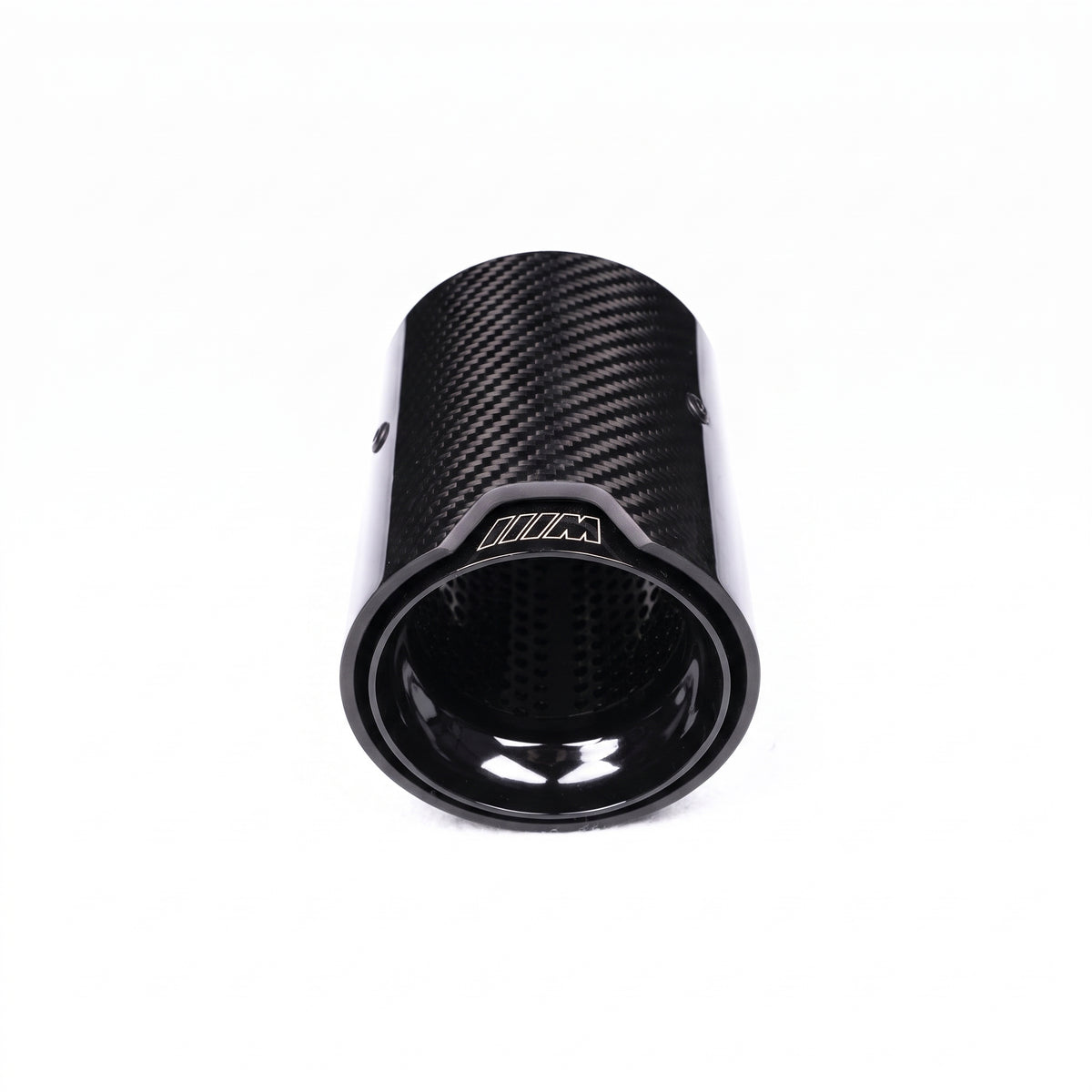 M-Style Carbon Fiber & Gloss Black Exhaust Tips – 63mm Inlet | 92mm Outlet | 120mm Length