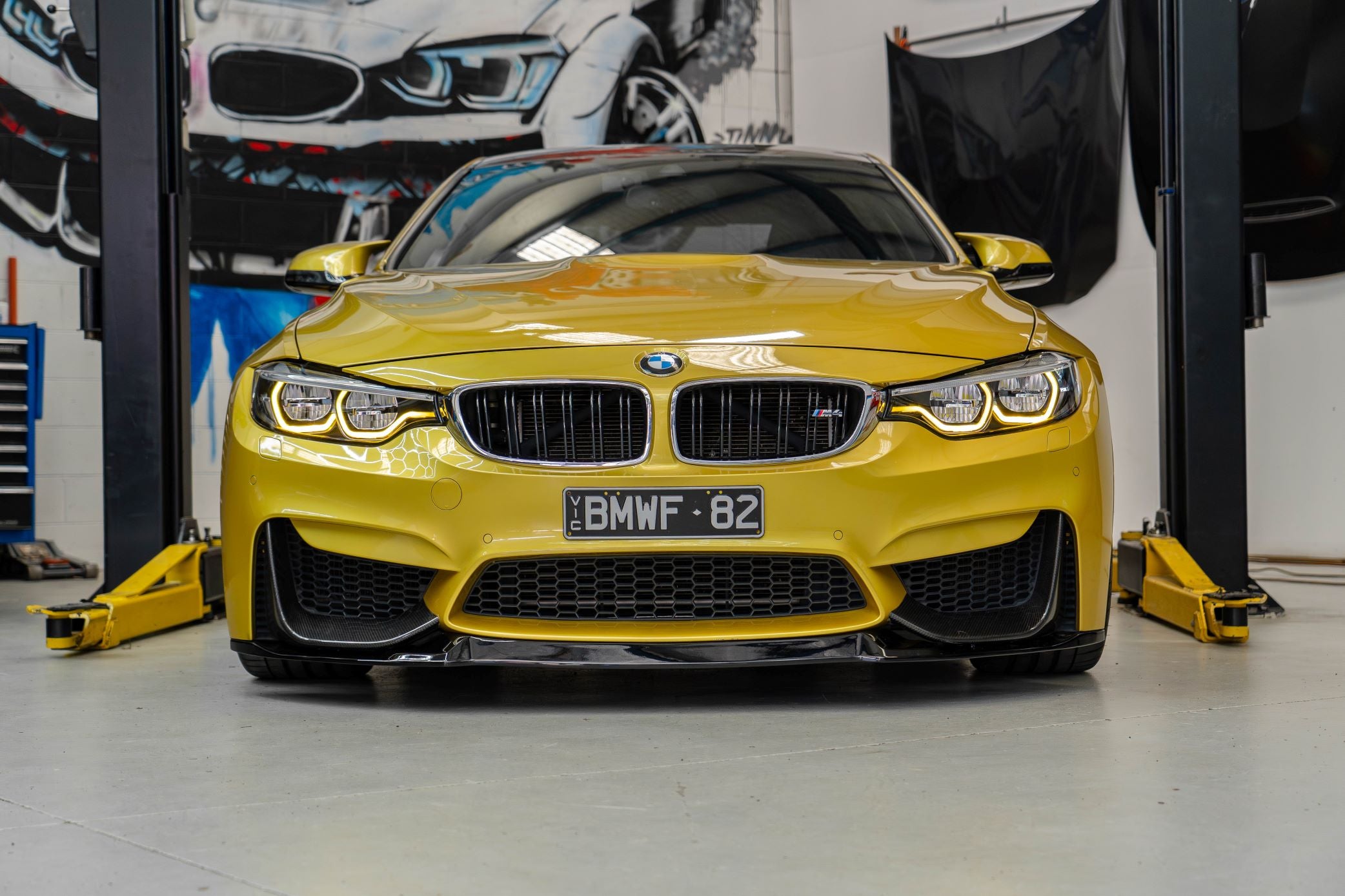 F80 / F82 M3 M4 CS-Style Front Lip Spoiler — Piano Gloss Black