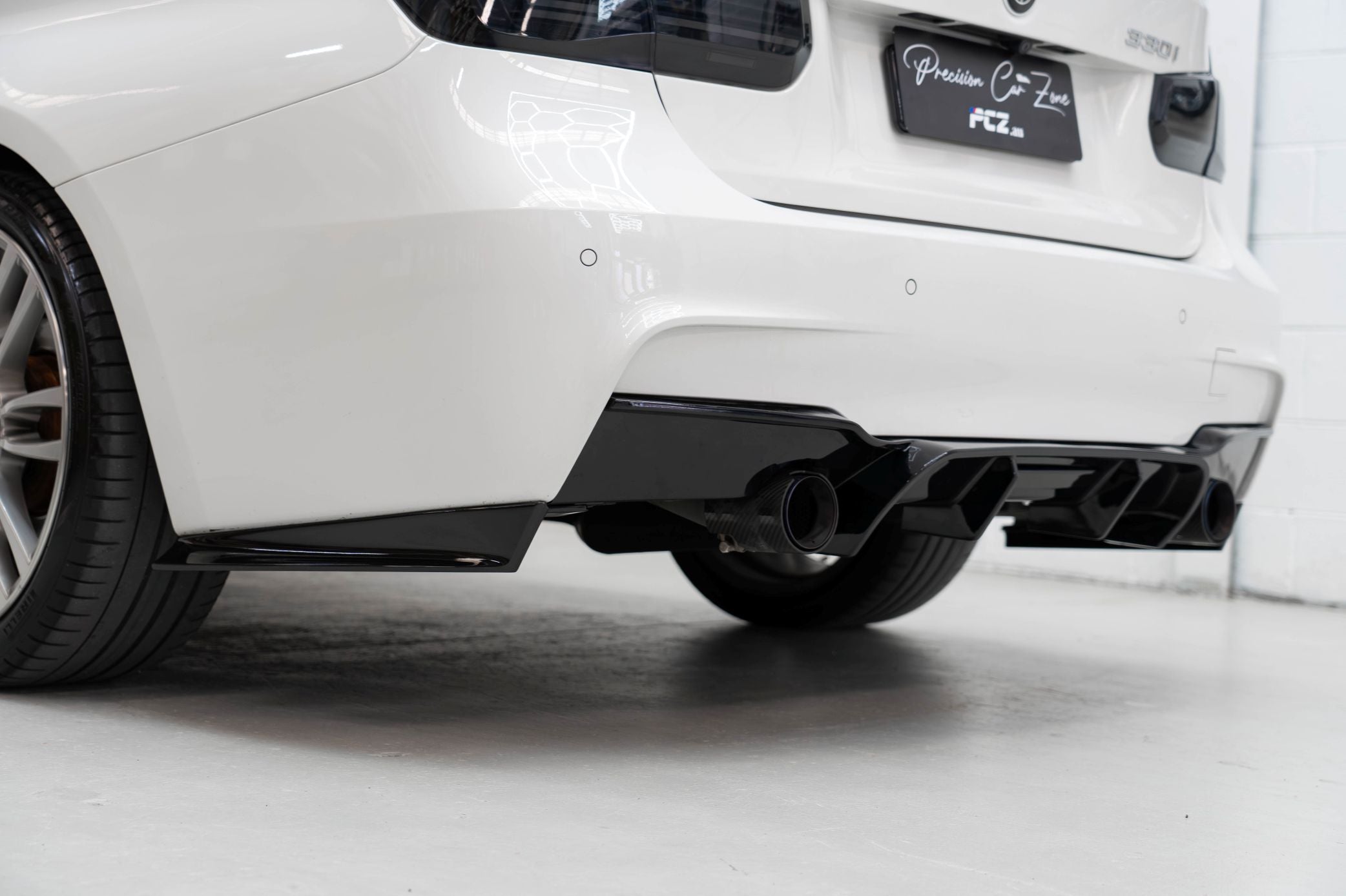 F30 Competition Style Rear Diffuser with LED Gloss Black