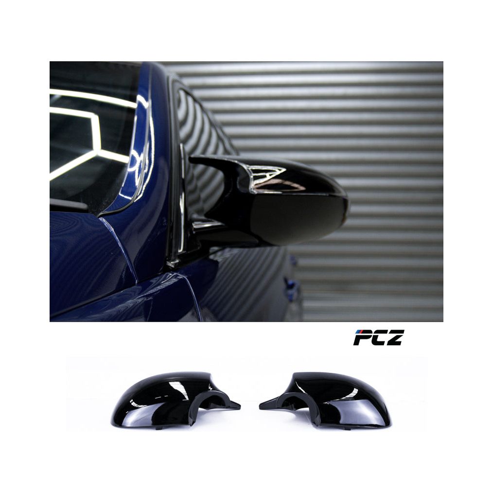 M-StyleGlossBlackSideMirrorCoverCapsForBMWE88E90E91E92E93LCI08-13