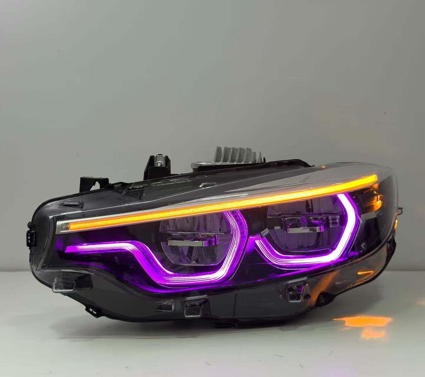 BMW 4 Series F32 / M3 F80 / M4 F82 RGB Smoked Black IKON Style V2 Headlights (2013–2018)