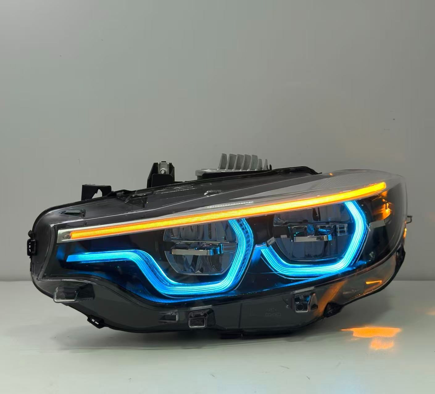 BMW 4 Series F32 / M3 F80 / M4 F82 RGB Smoked Black IKON Style V2 Headlights (2013–2018)
