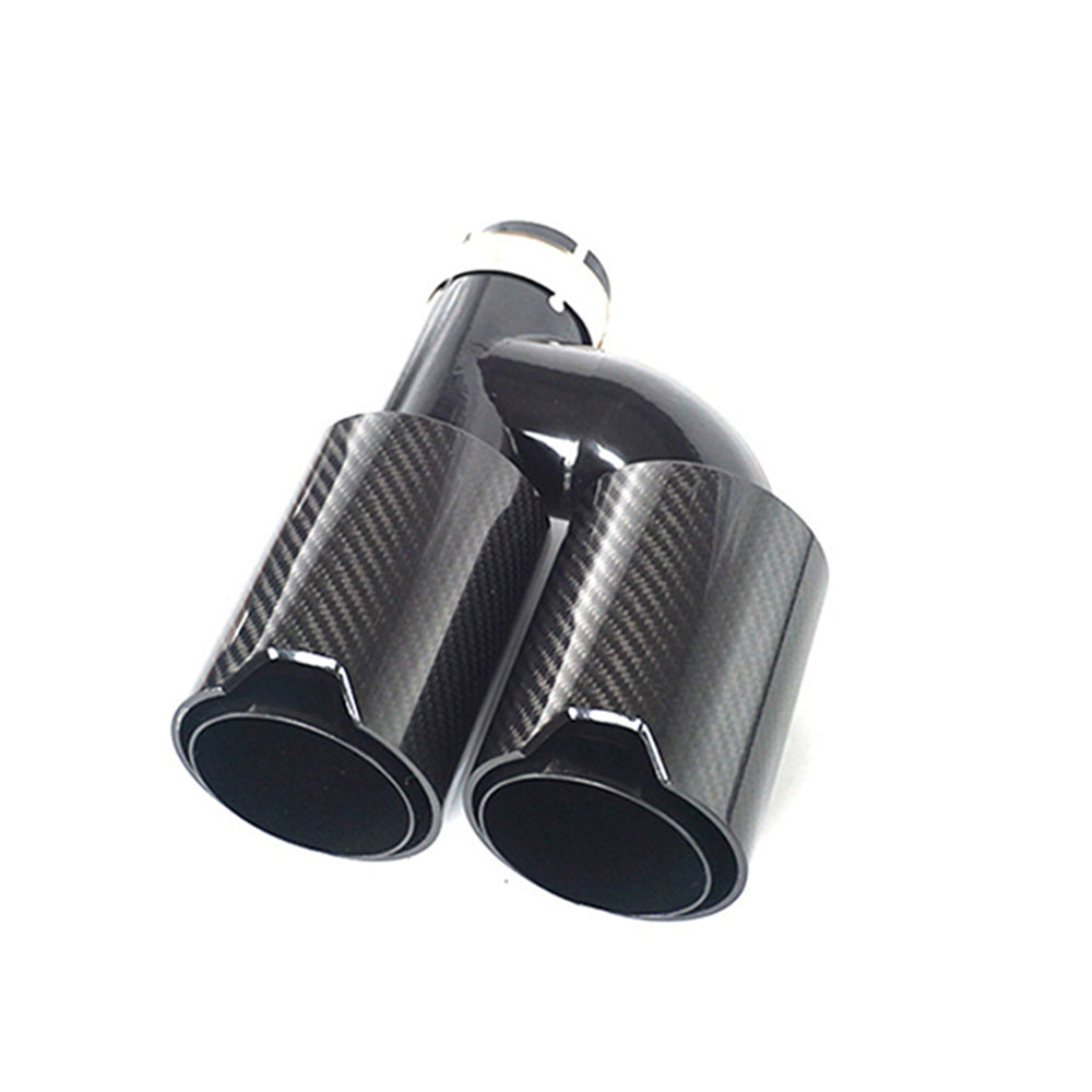 BMW Universal H-Type Carbon Fiber Exhaust Tip – Carbon + Black Full Set