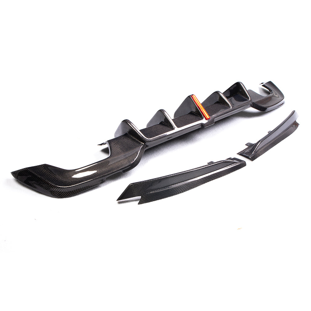 G20 3 Series KBL (Knife Blade Line) Style Rear Diffuser With Led — Carbon Fiber