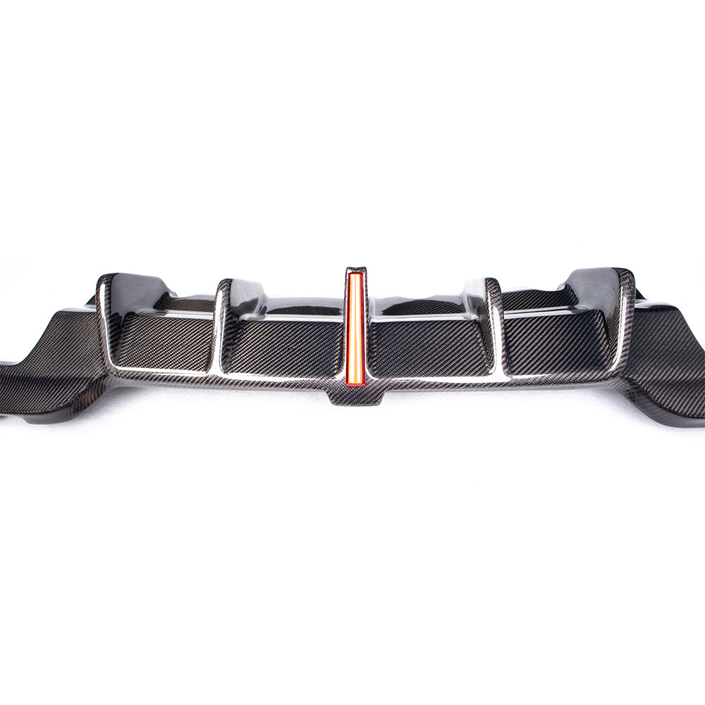 G20 3 Series KBL (Knife Blade Line) Style Rear Diffuser With Led — Carbon Fiber