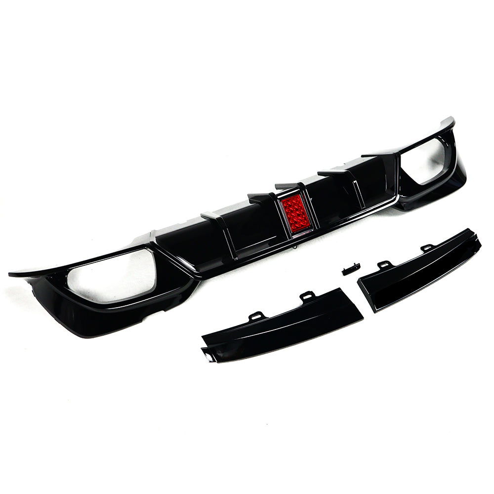 BMW 3 Series G20 M-Tech CP-Style Rear Diffuser with LED – Gloss Black ABS (2019–2022)