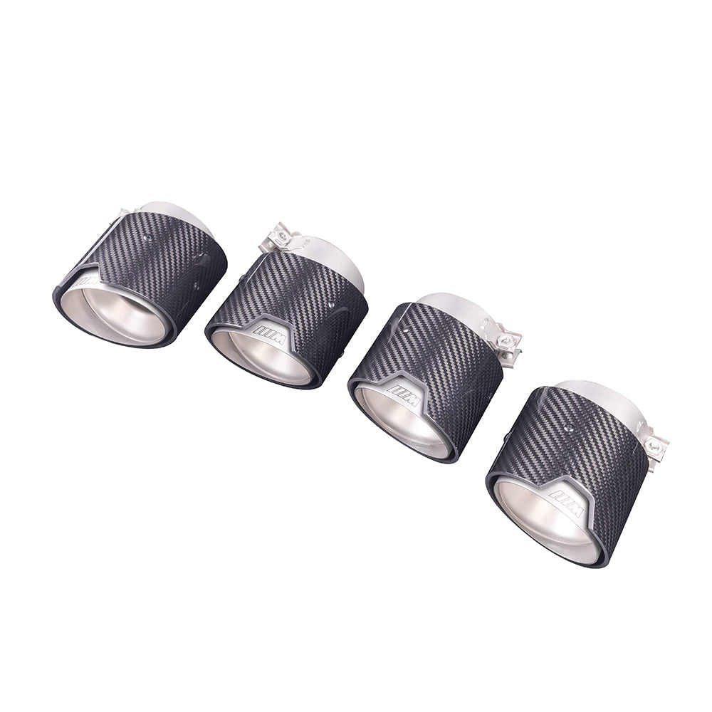 BMW G80 / G82 / G83 M3 M4 Carbon Fiber Exhaust Tips Set – Silver + Carbon (2021+)