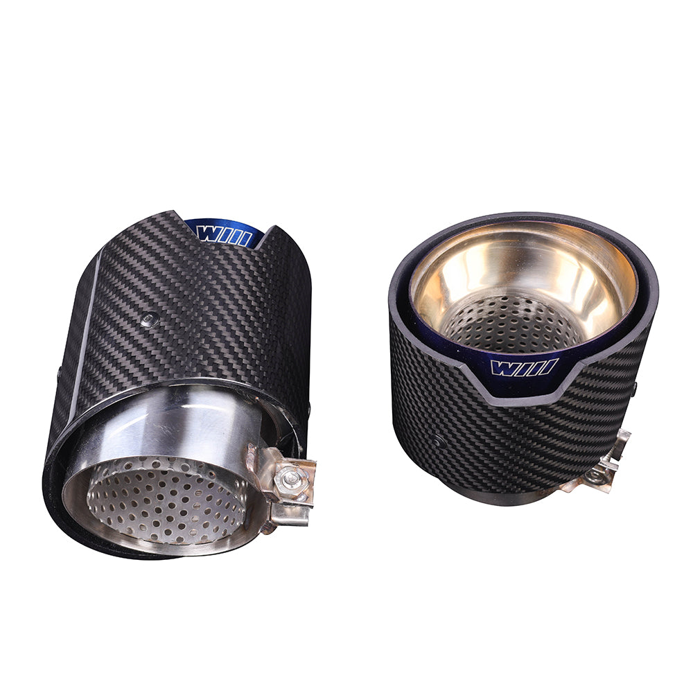 BMW G80 / G82 / G83 M3 M4 Carbon Fiber Exhaust Tips Set – Blue + Carbon (2021+)