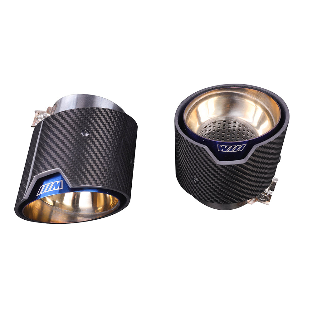 G80 / G82 / G83 M3 & M4 Carbon Fiber Exhaust Tips Set – Blue + Carbon (2021+)