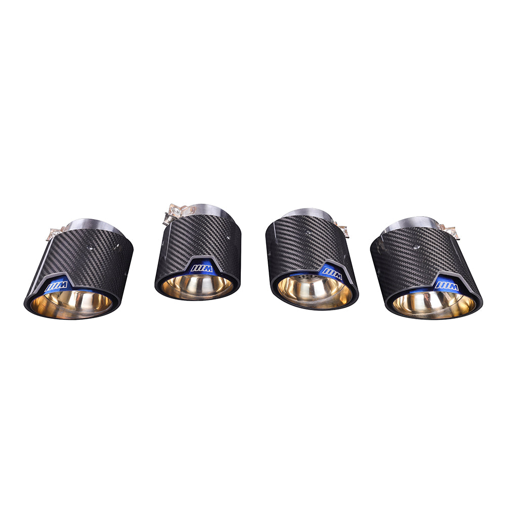G80 / G82 / G83 M3 & M4 Carbon Fiber Exhaust Tips Set – Blue + Carbon (2021+)