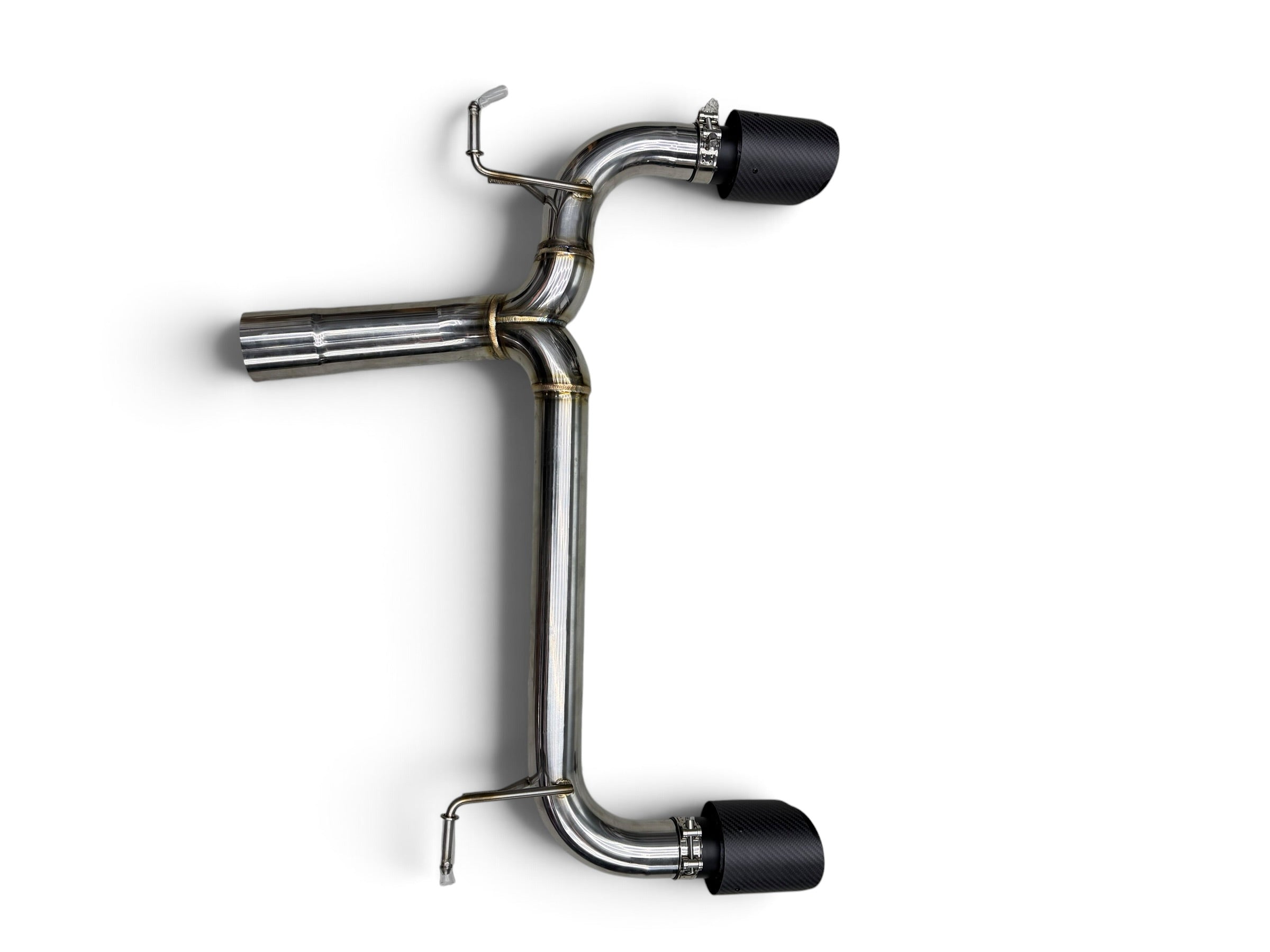 BMW F30/F31/F32 Stainless Steel Connecting & Rear Pipes – Muffler Delete with 4" Carbon Black Tips