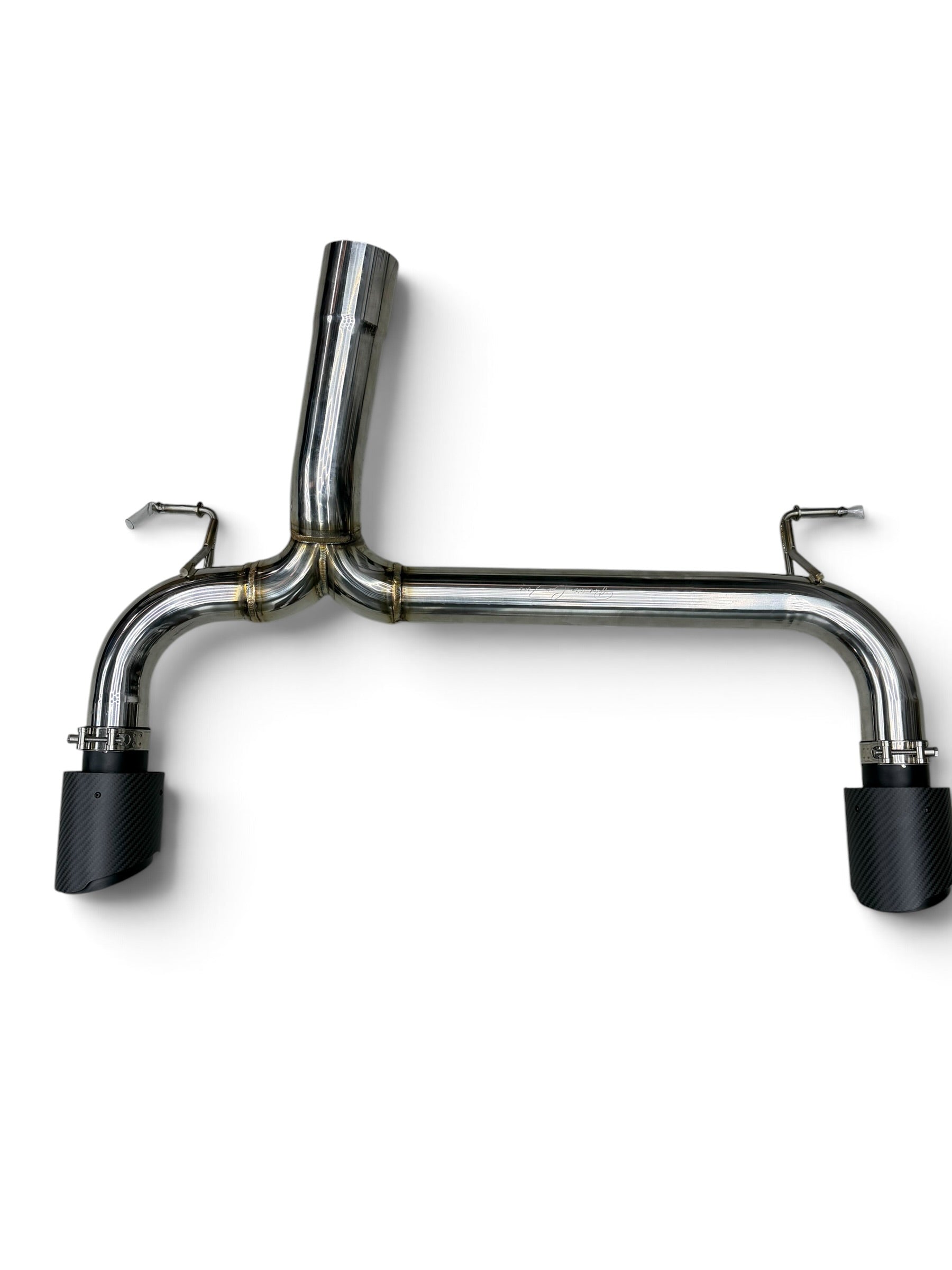 BMW F30/F31/F32 Stainless Steel Connecting & Rear Pipes – Muffler Delete with 4" Carbon Black Tips