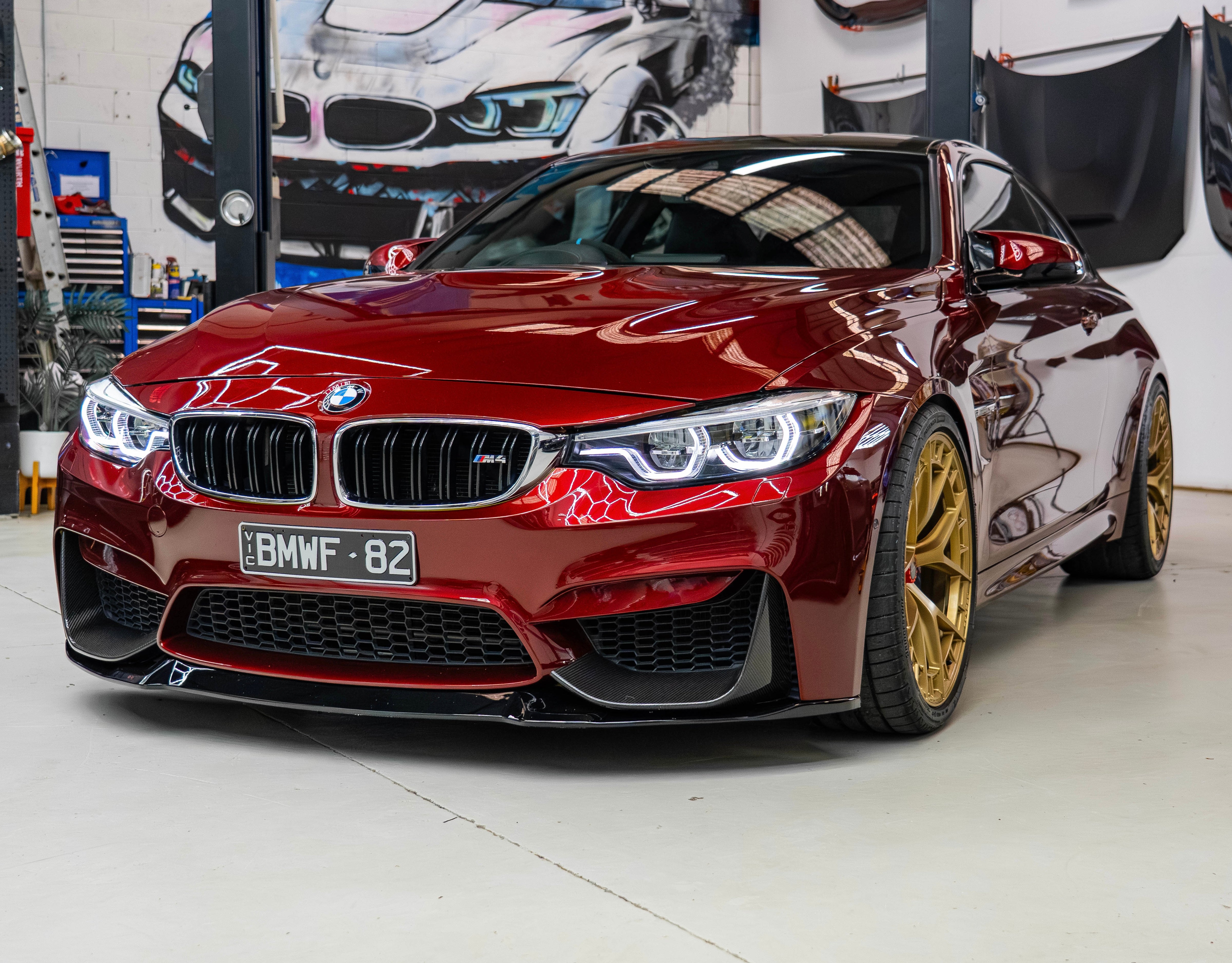 F80 / F82 M3 M4 CS-Style Front Lip Spoiler — Piano Gloss Black