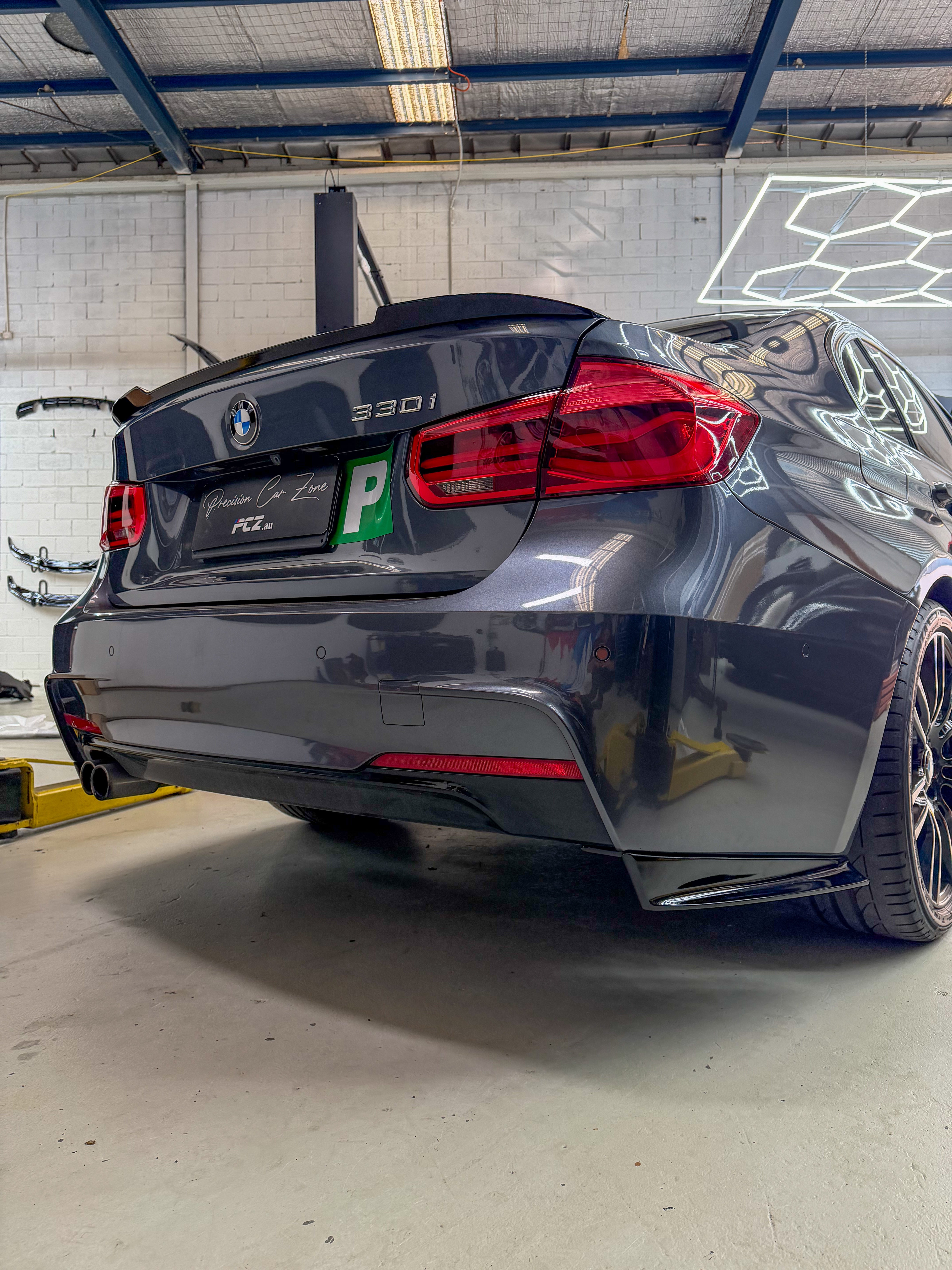 BMW F30 Competition Style Rear Bumper Splitters – Gloss Black