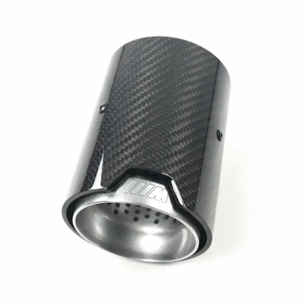 M-Style Gloss Carbon & Silver 63mm / 92mm / 120mm Exhaust Tips