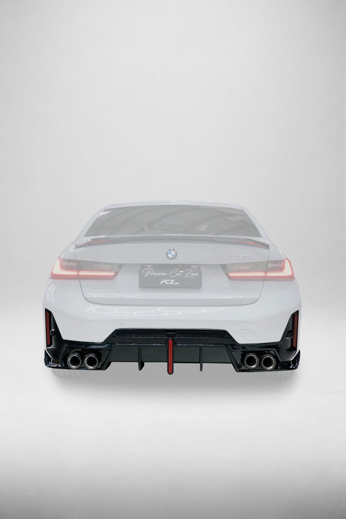 BMW G20 LCI Competition Rear Diffuser with LED Brake Light & Plug & Play Wiring Harness – Gloss Black (2023+)