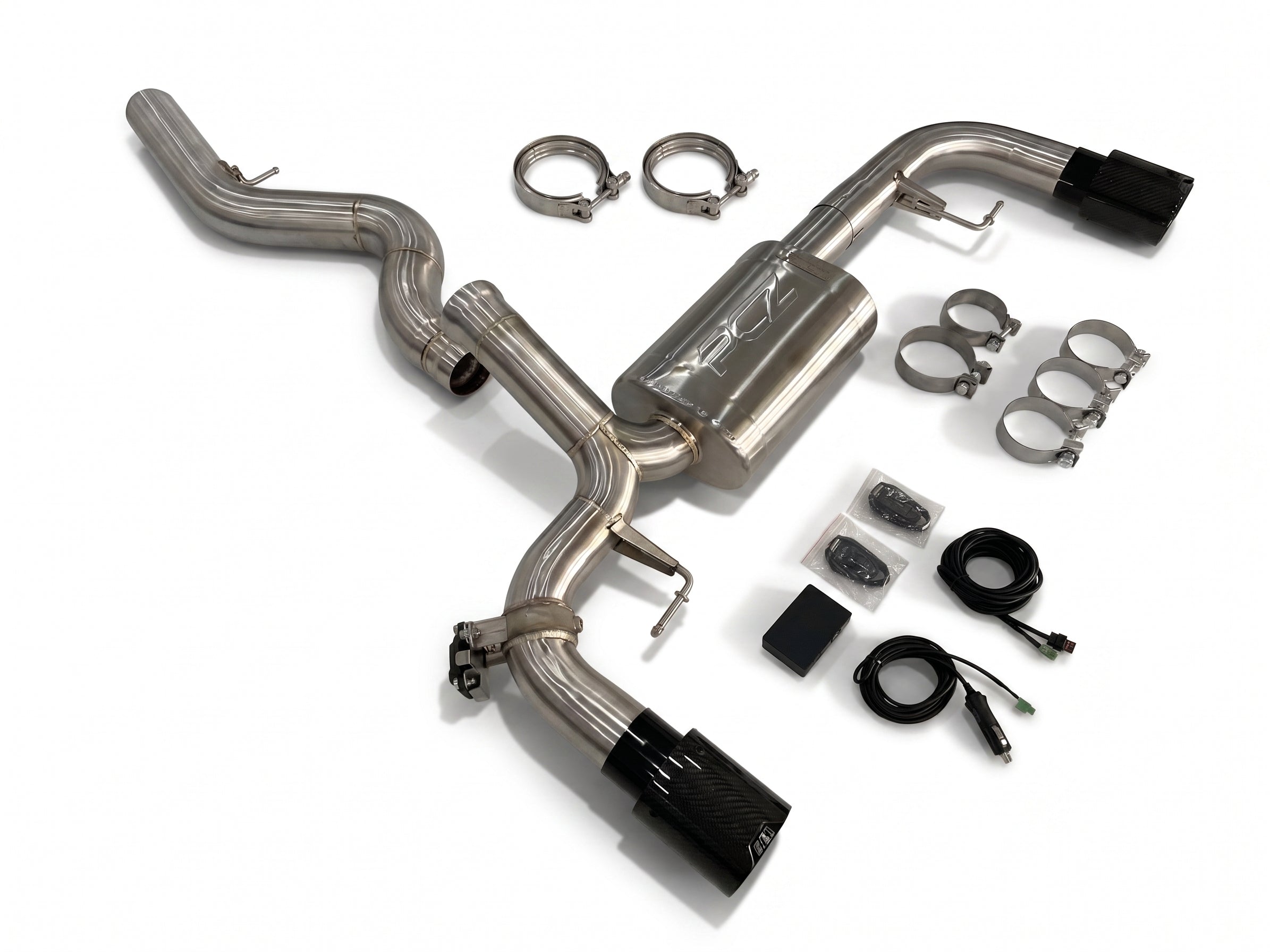 PCZ Performance BMW G20 Dual Single-Exit Valved Sport Exhaust Tail Section w/ M Tips (0--0)