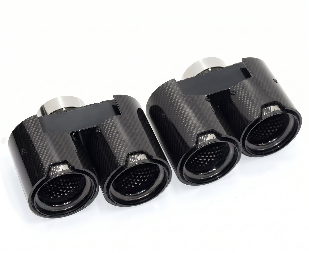 BMW G20 Single to Quad Exhaust Tips – Carbon Gloss Black | 2019–2025