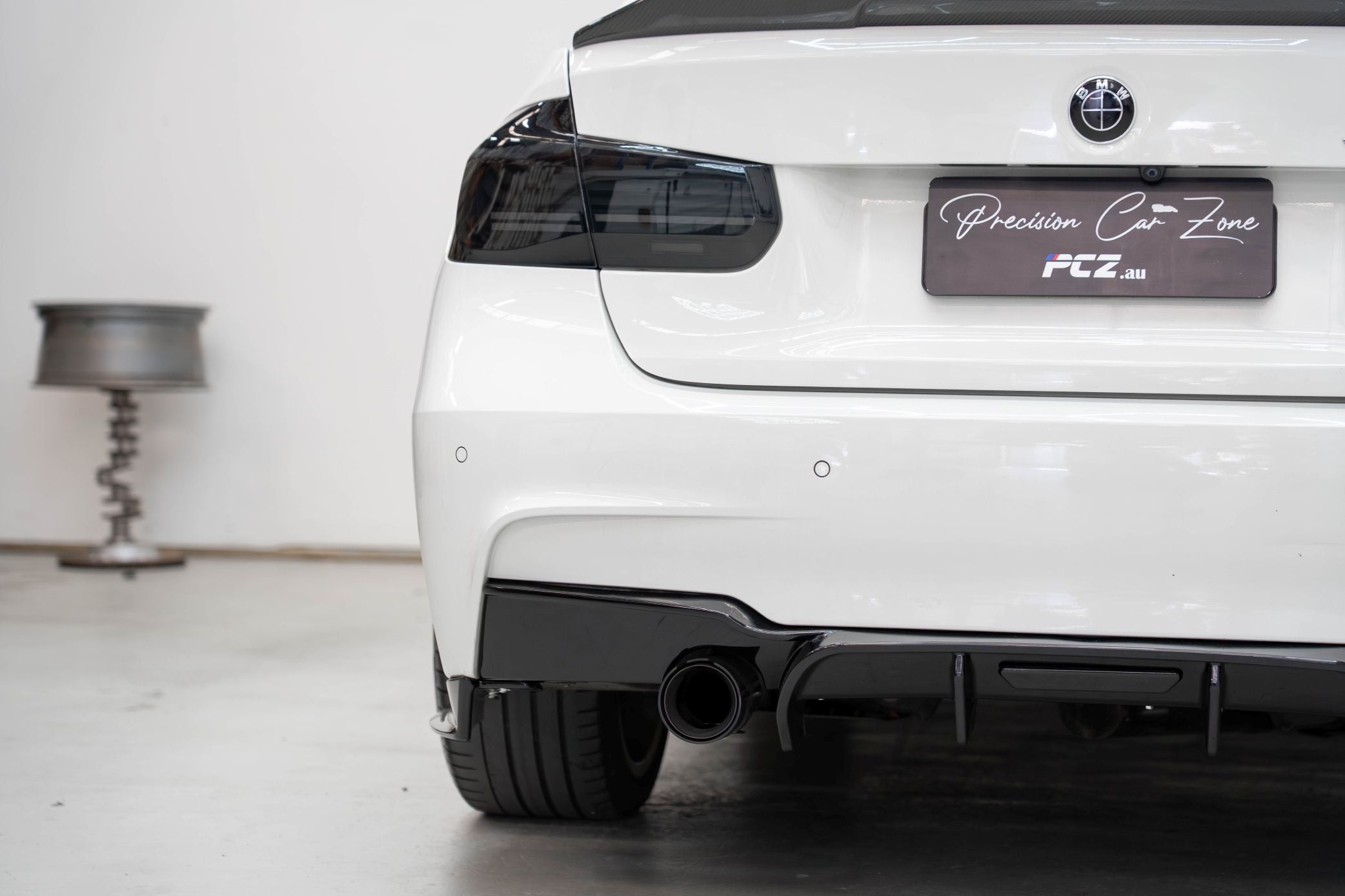 F30 Competition Style Rear Diffuser with LED Gloss Black