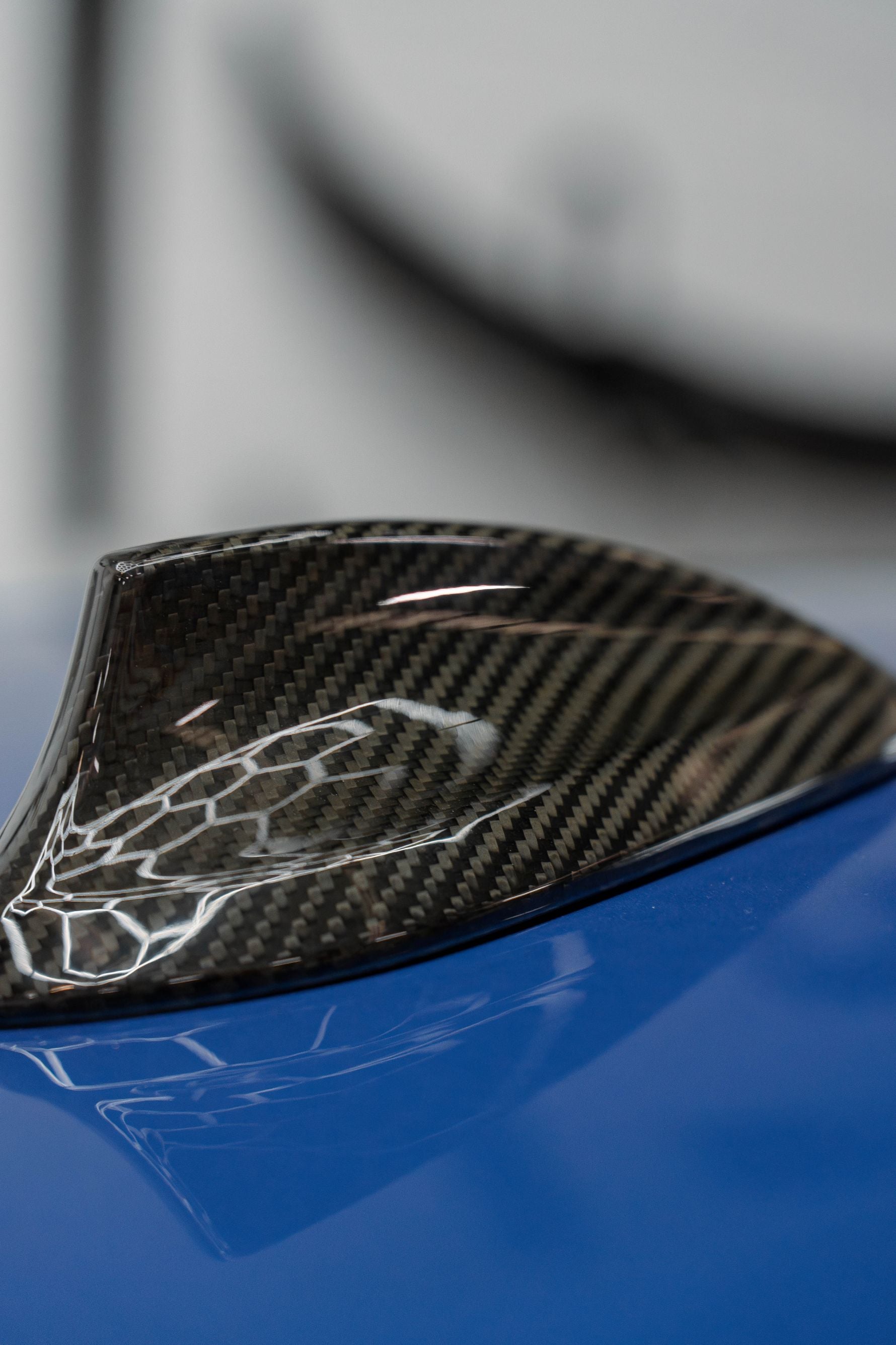 Dry Carbon Fiber Roof Shark Fin F-Series Antenna Stick -On Cover For BMW