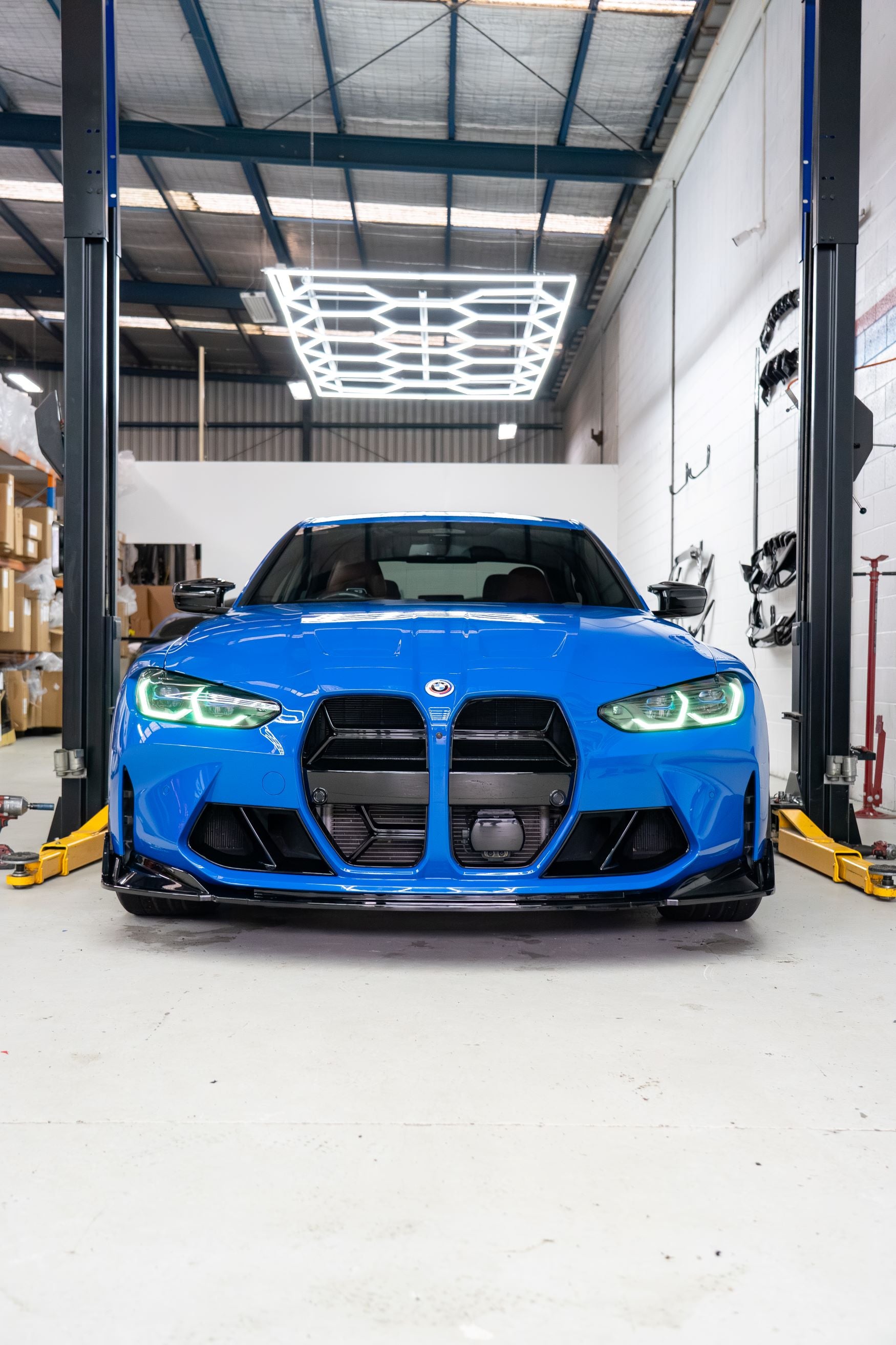 G80 / G82 V2 Style Front Lip Spoiler — Piano Gloss Black