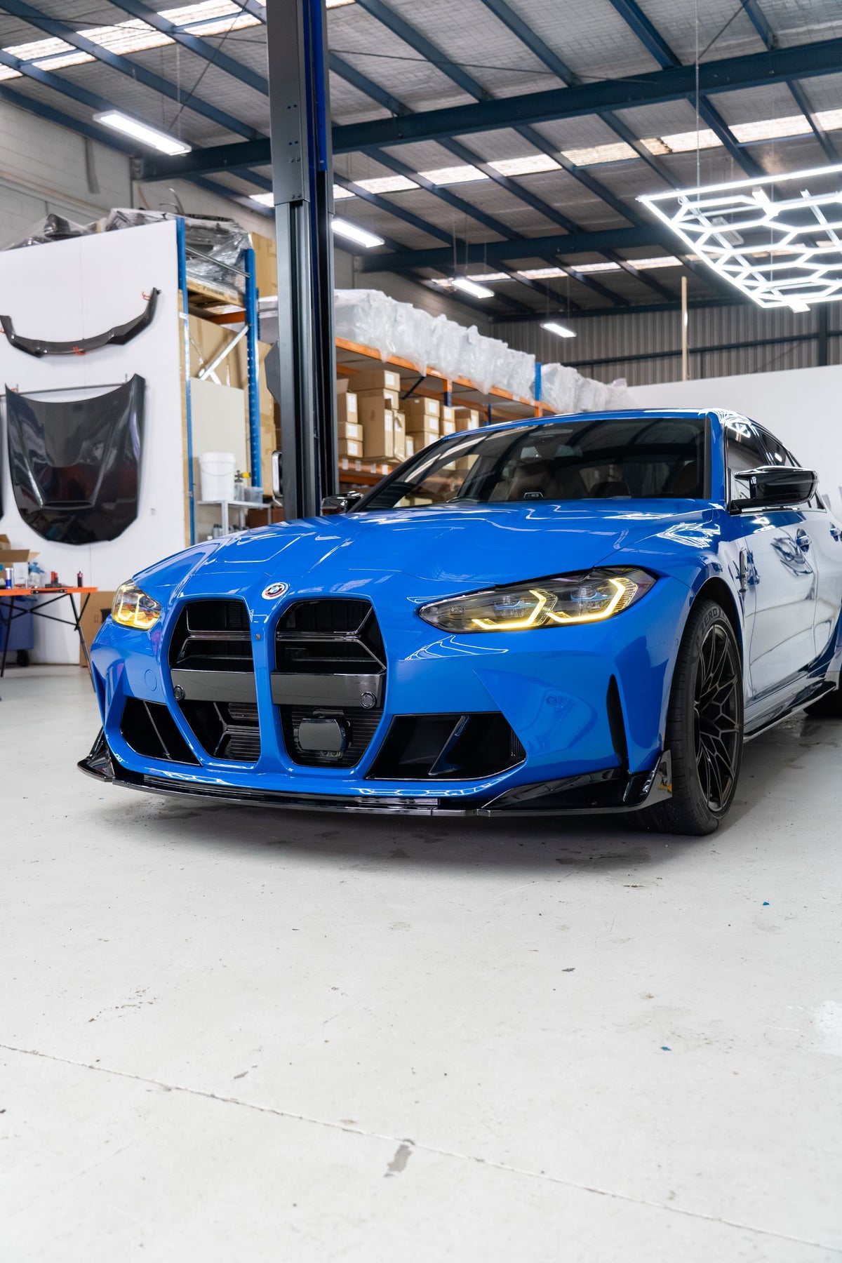 G80 / G82 V2 Style Front Lip Spoiler — Piano Gloss Black