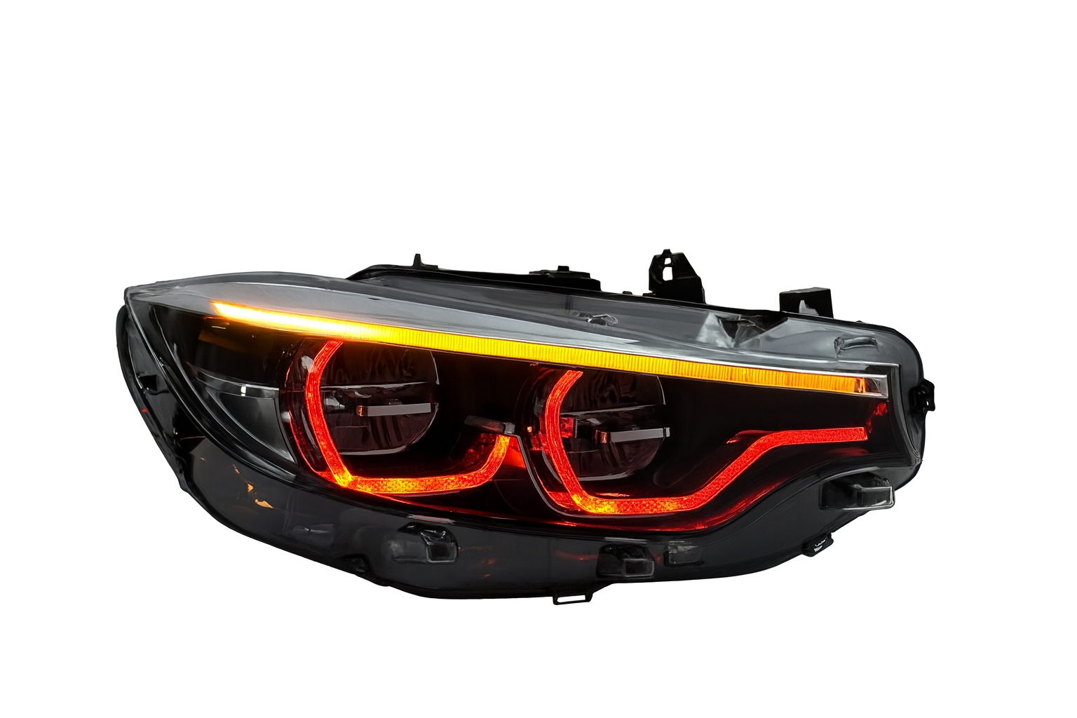 M4/M3 IKON LCI Triple-White/Yellow/Red V2 LED Headlights – Ultimate Plug & Play Upgrade for F32/F36 & F80/F82