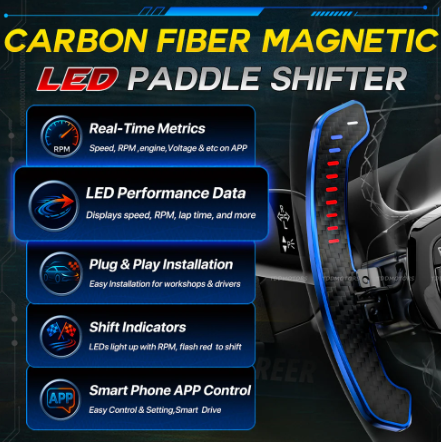 Carbon Fiber Magnetic LED Paddle Shifters
