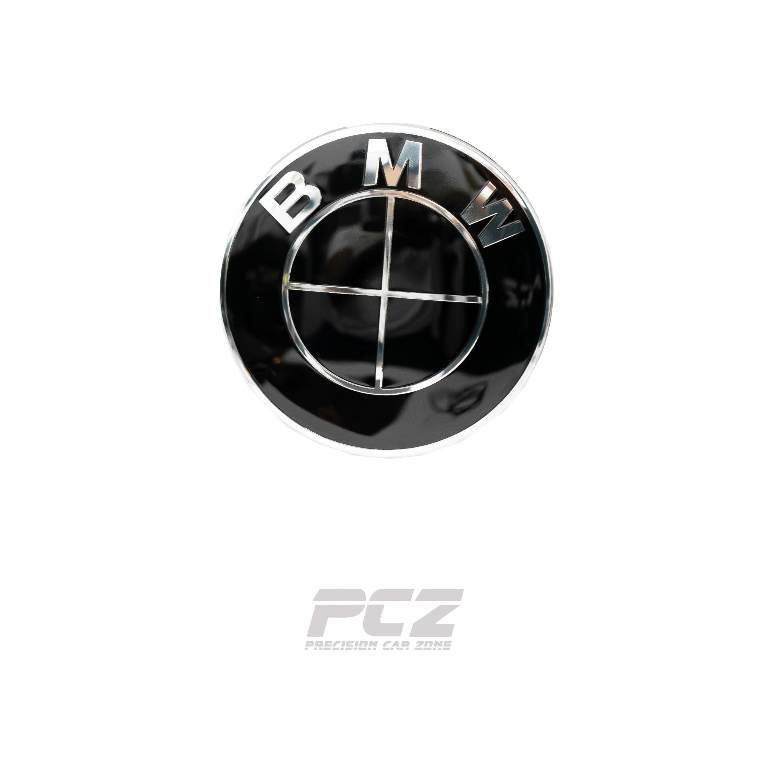 BMW E-Series Black in Black Emblem Badges Set Front And Rear