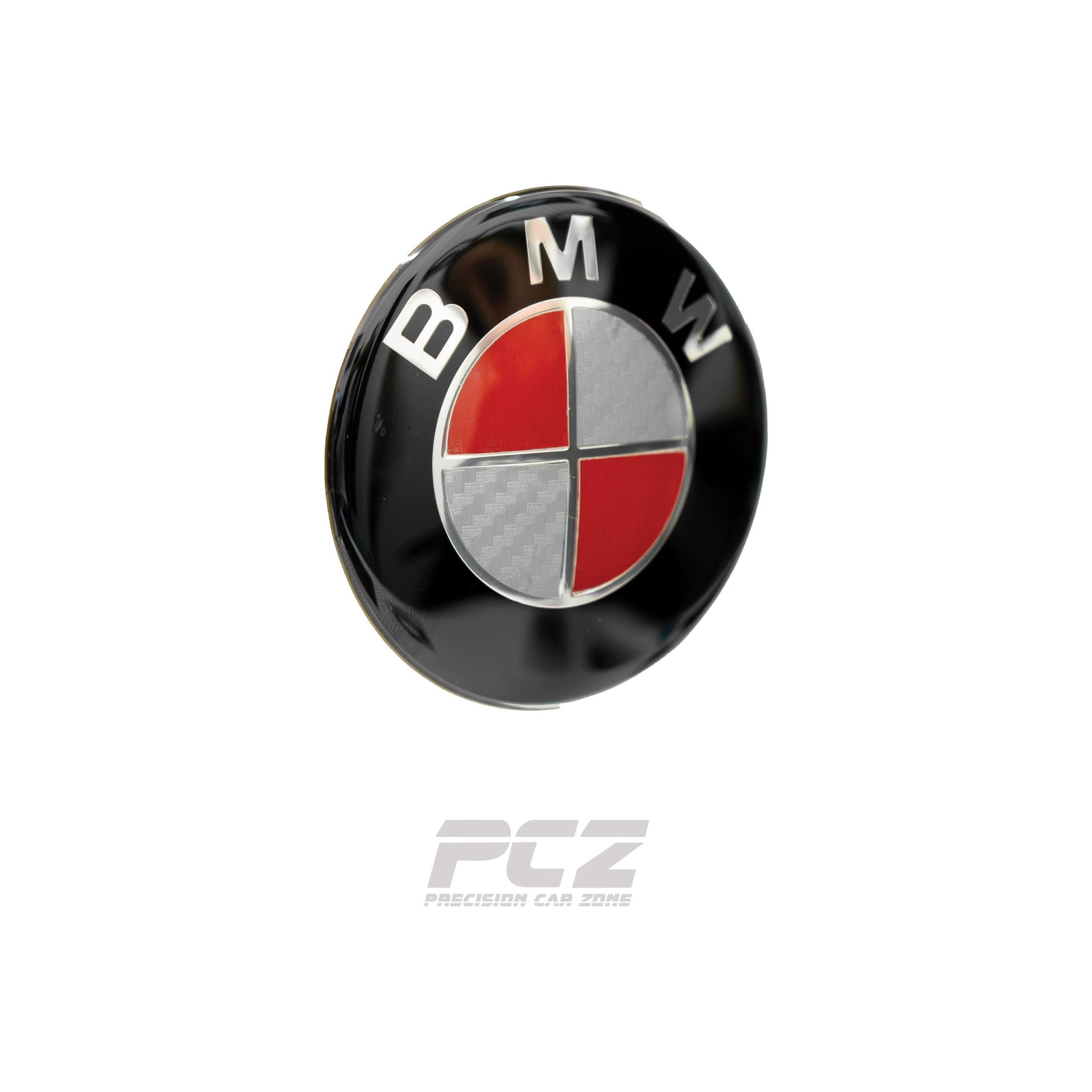 BMW F-Series Carbon Style Red and White Emblem Badges Set Front And Rear