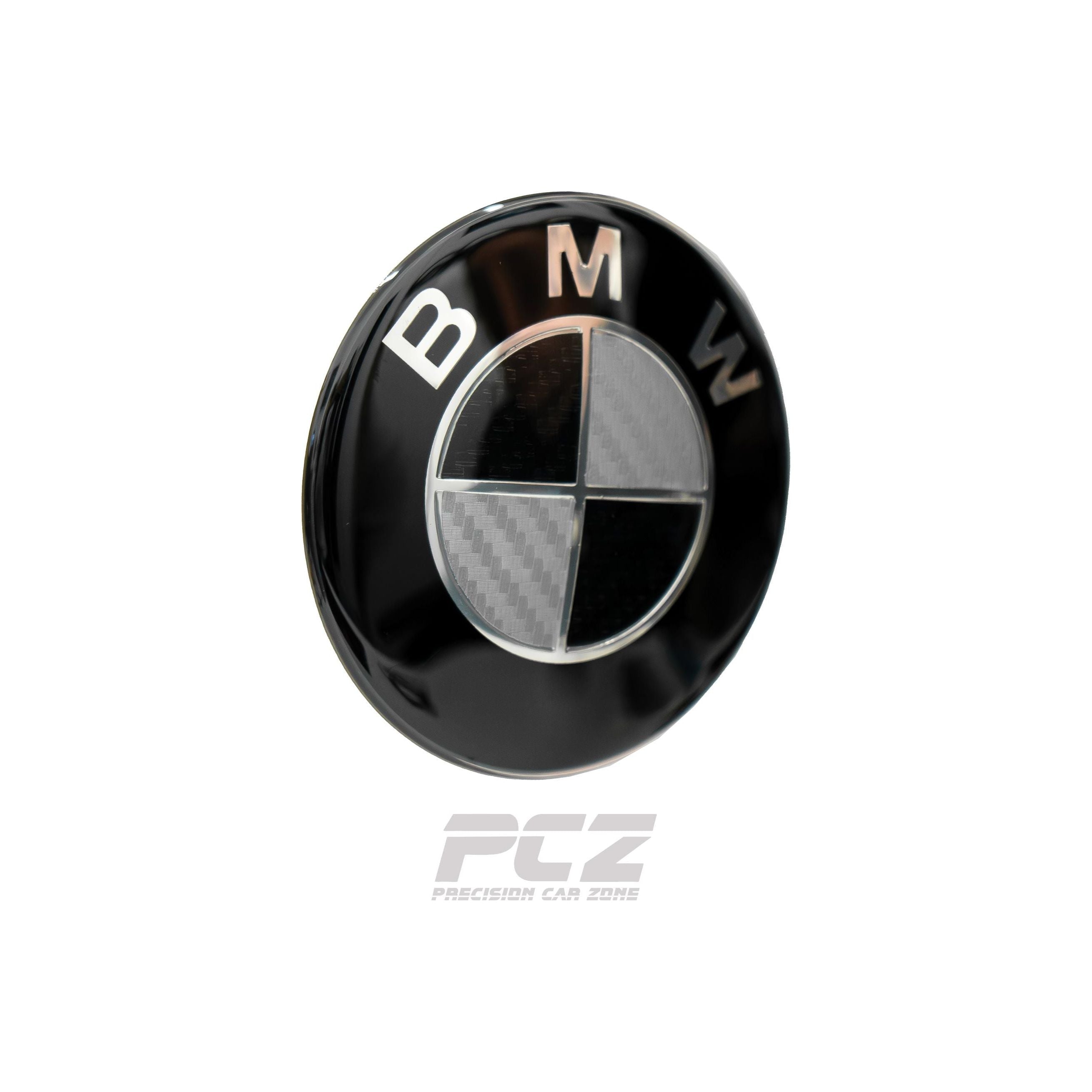 BMW E-Series Carbon Style Black and White Emblem Badges Set Front And Rear