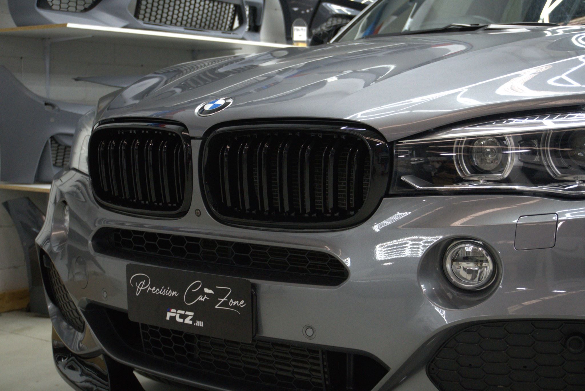 X5 F15 X6 F16 M-Performance Dual Slat Grill Piano Gloss Black