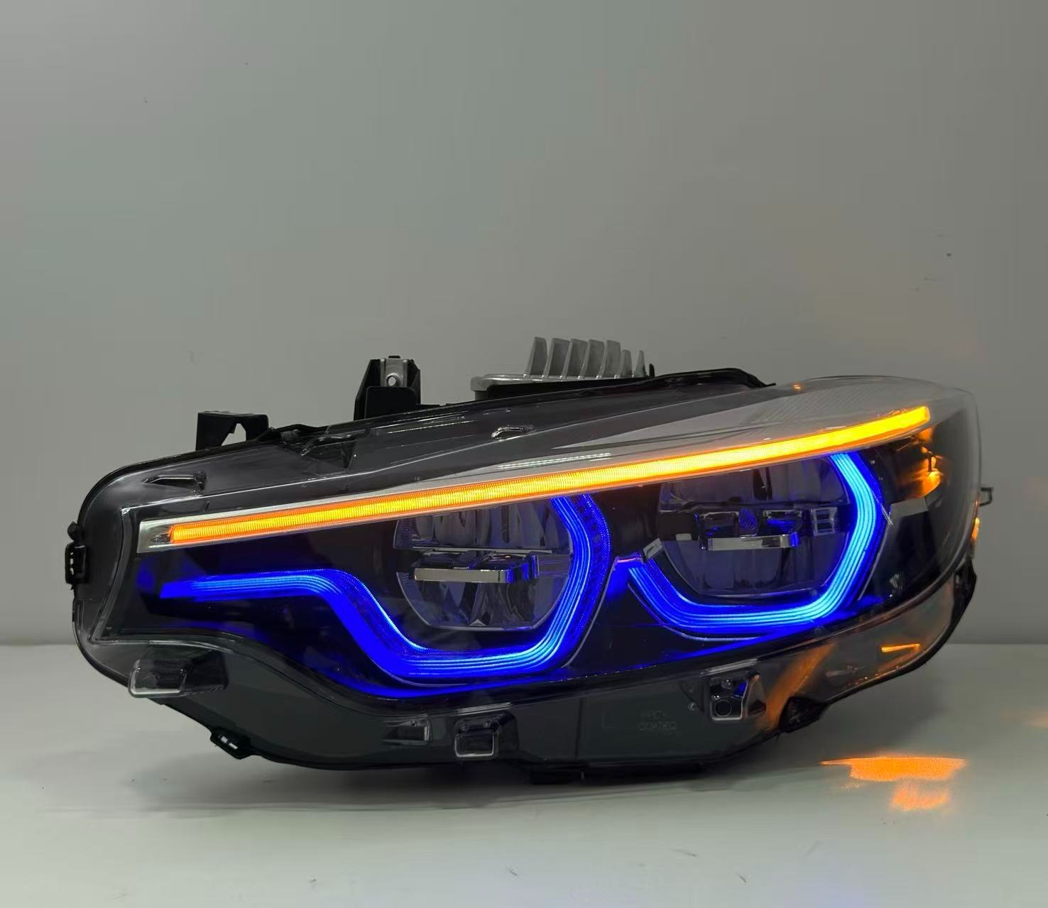BMW 4 Series F32 / M3 F80 / M4 F82 RGB Smoked Black IKON Style V2 Headlights (2013–2018)