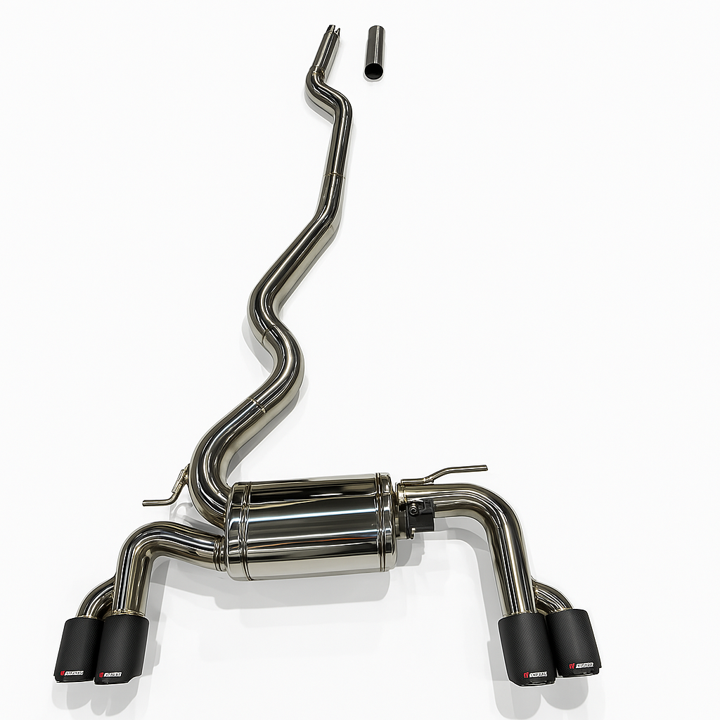 M Performance-Style Exhaust Valve Kit with Carbon Tips – BMW F30 N20 (Quad Tip Exhaust)